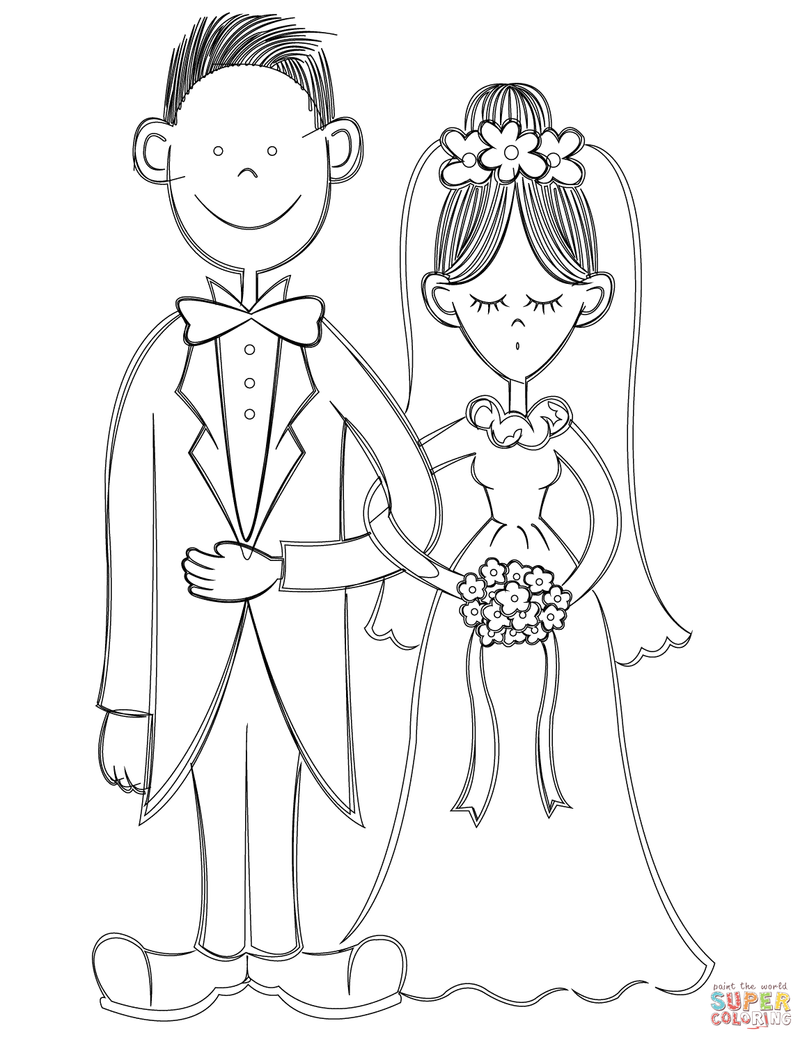 Bride And Groom Coloring Page Free Printable Coloring Pages Wedding Coloring Pages Free