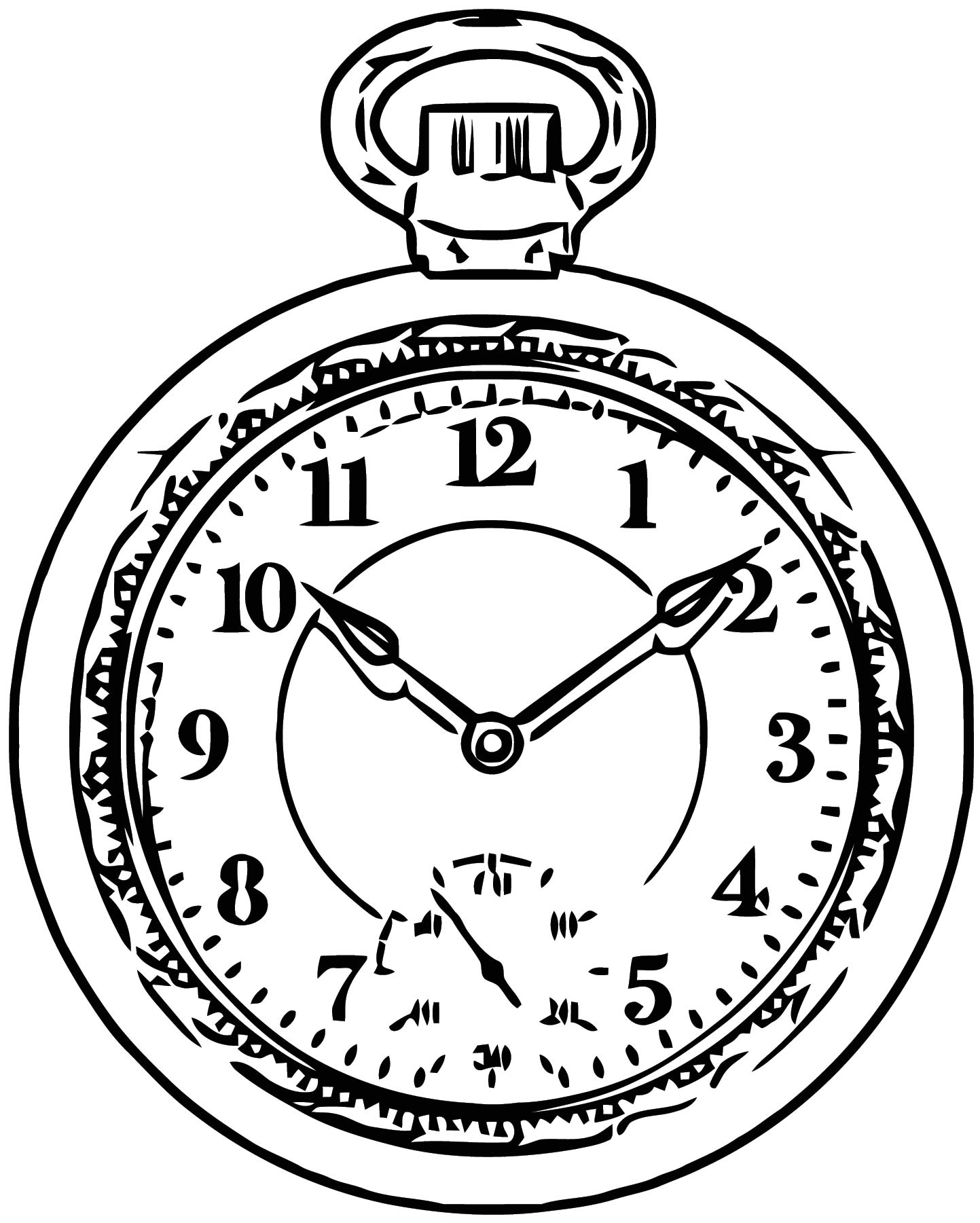 Broken Pocket Watch Coloring Pages