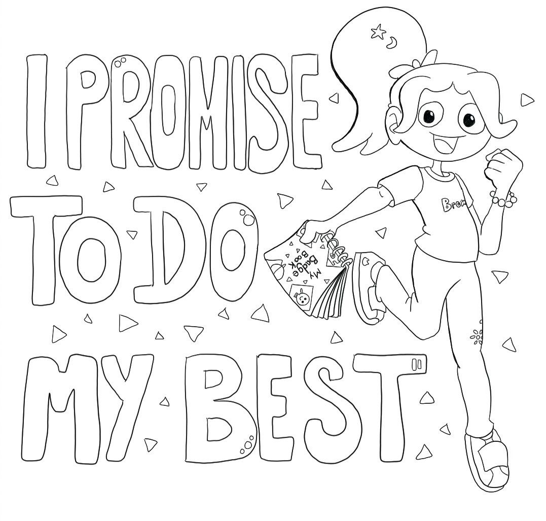 Brownie Colouring Page Do My Best Coloring Pages Rainbow Activities Girl Scout Activities