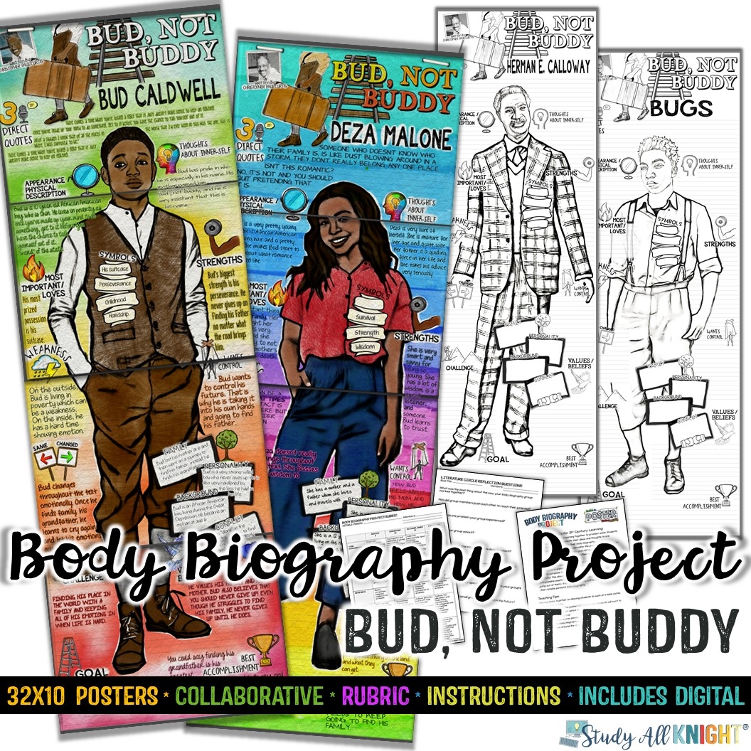 Bud Not Buddy Body Biography Project Bundle For Print And Distance Learning Study All Knight