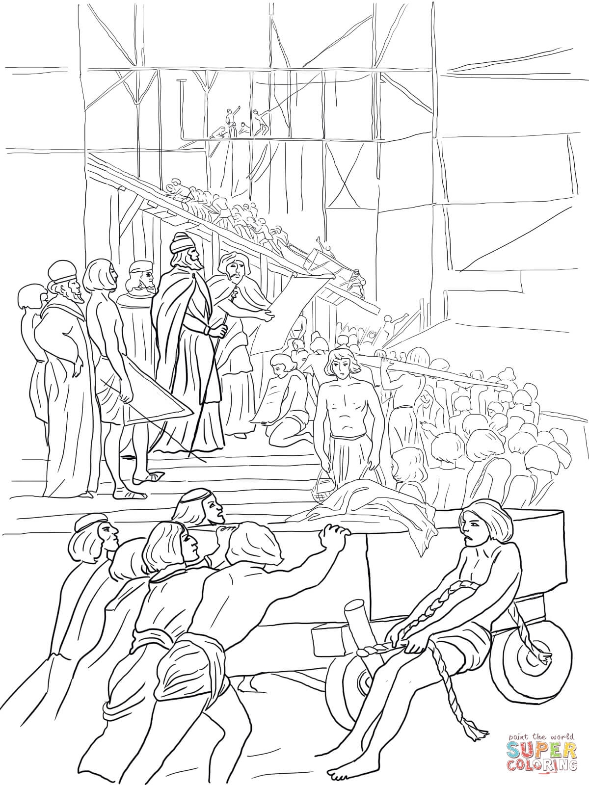 Building The Temple Coloring Pages