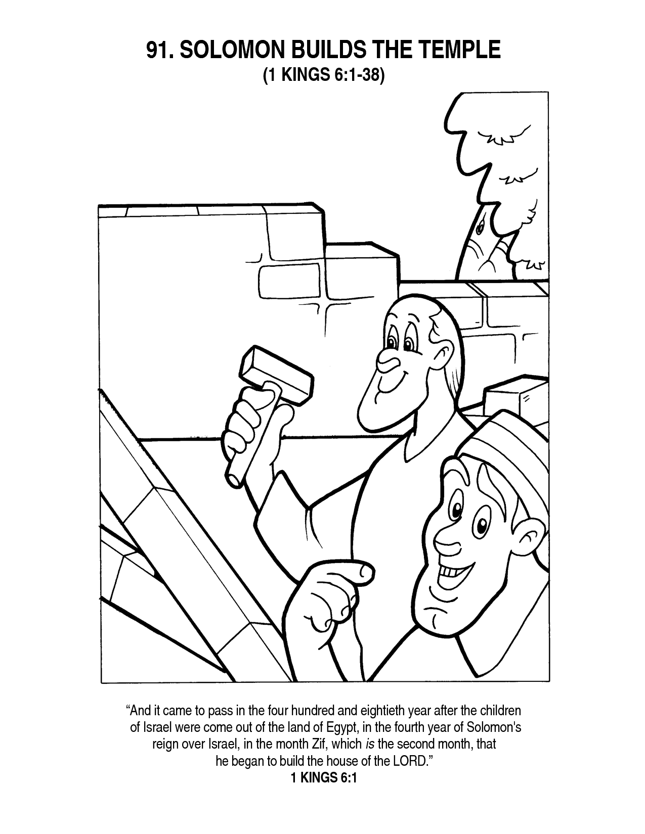 Building The Temple Coloring Pages