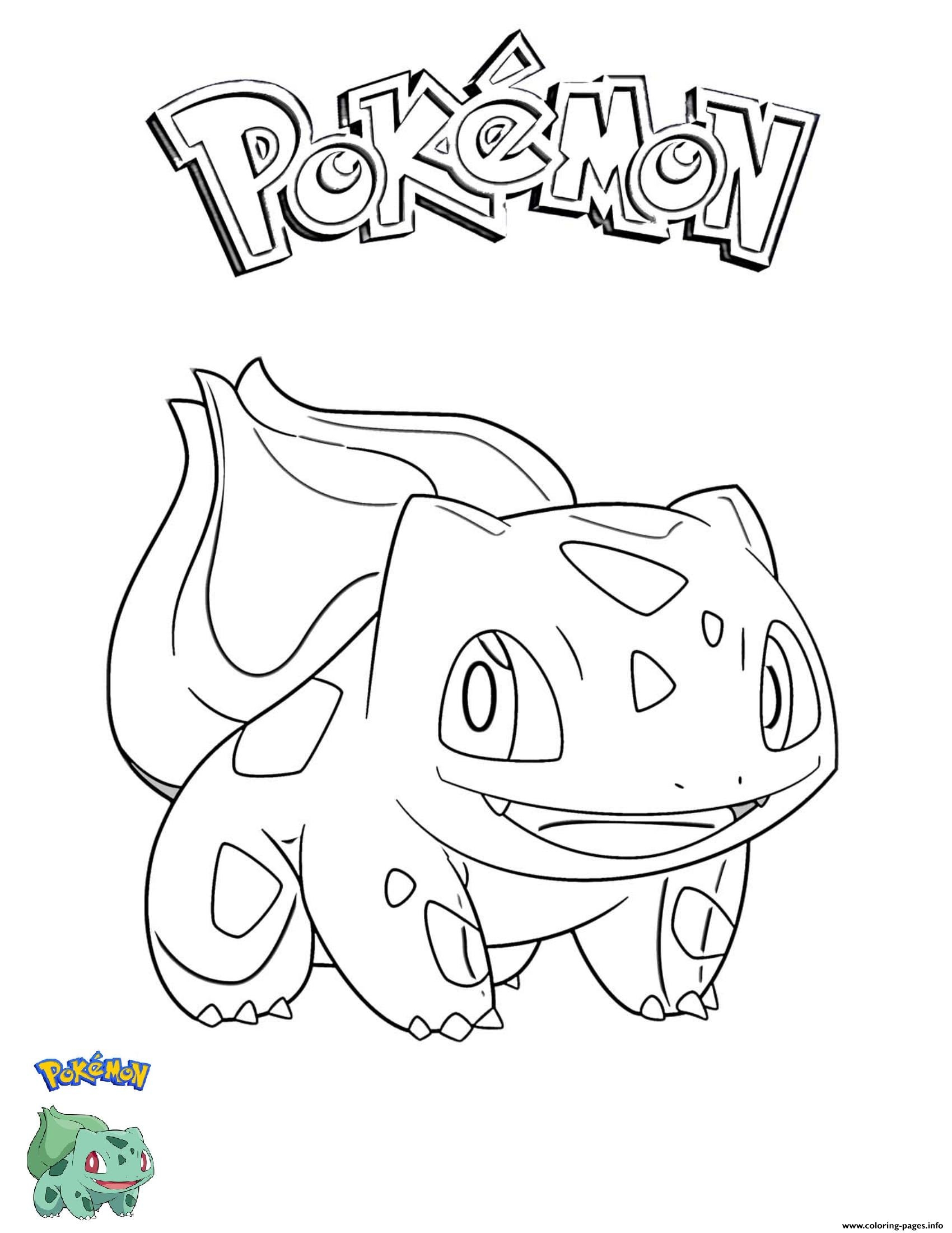 Bulbasaur Pokemon Coloring Page Printable