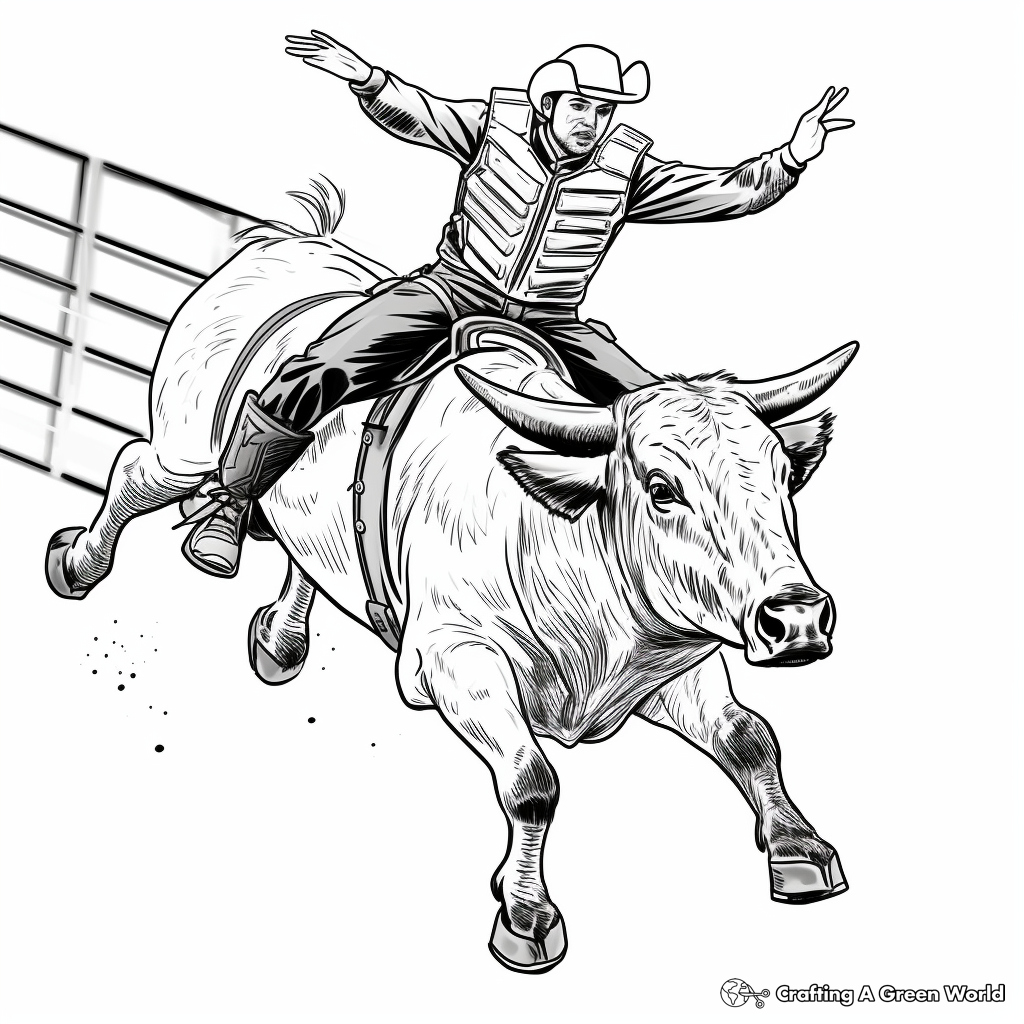 Bull Riding Coloring Pages Free Printable