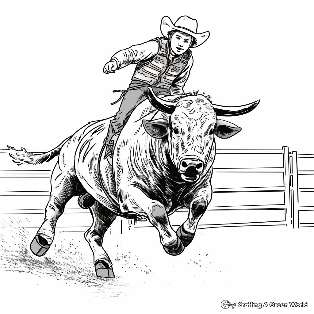 Bull Riding Coloring Pages Free Printable