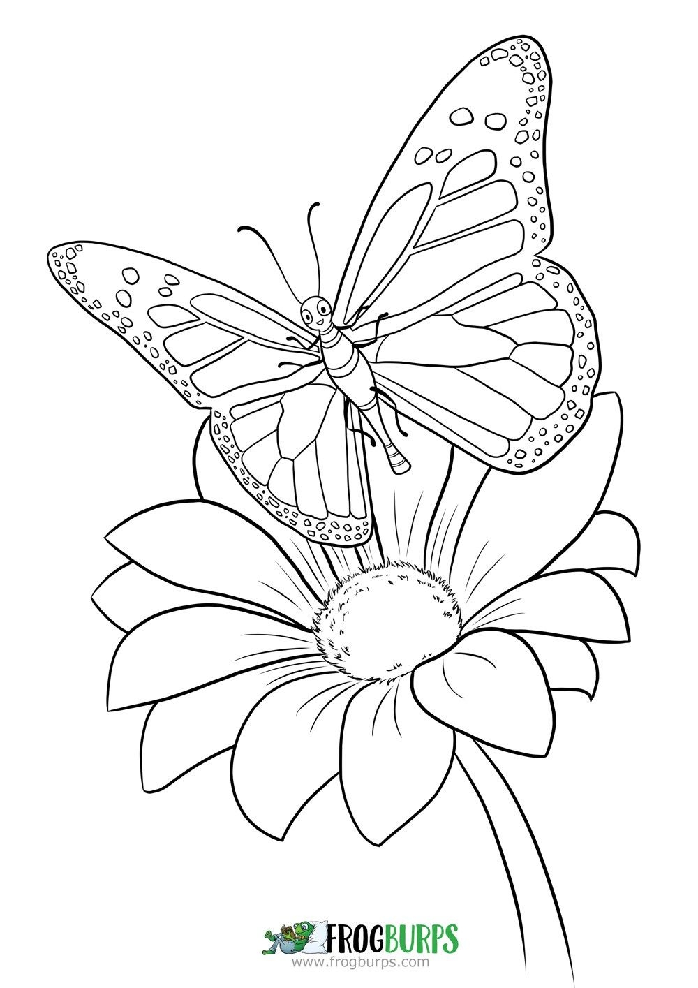 Butterflies And Flowers Coloring Pages