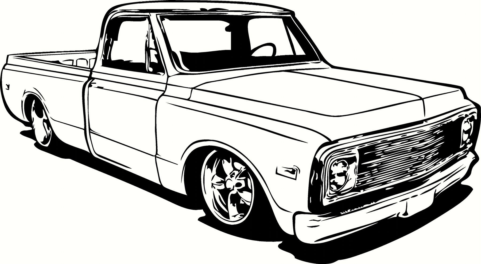 C10 Chevy Truck Line Drawings Sketch Coloring Page