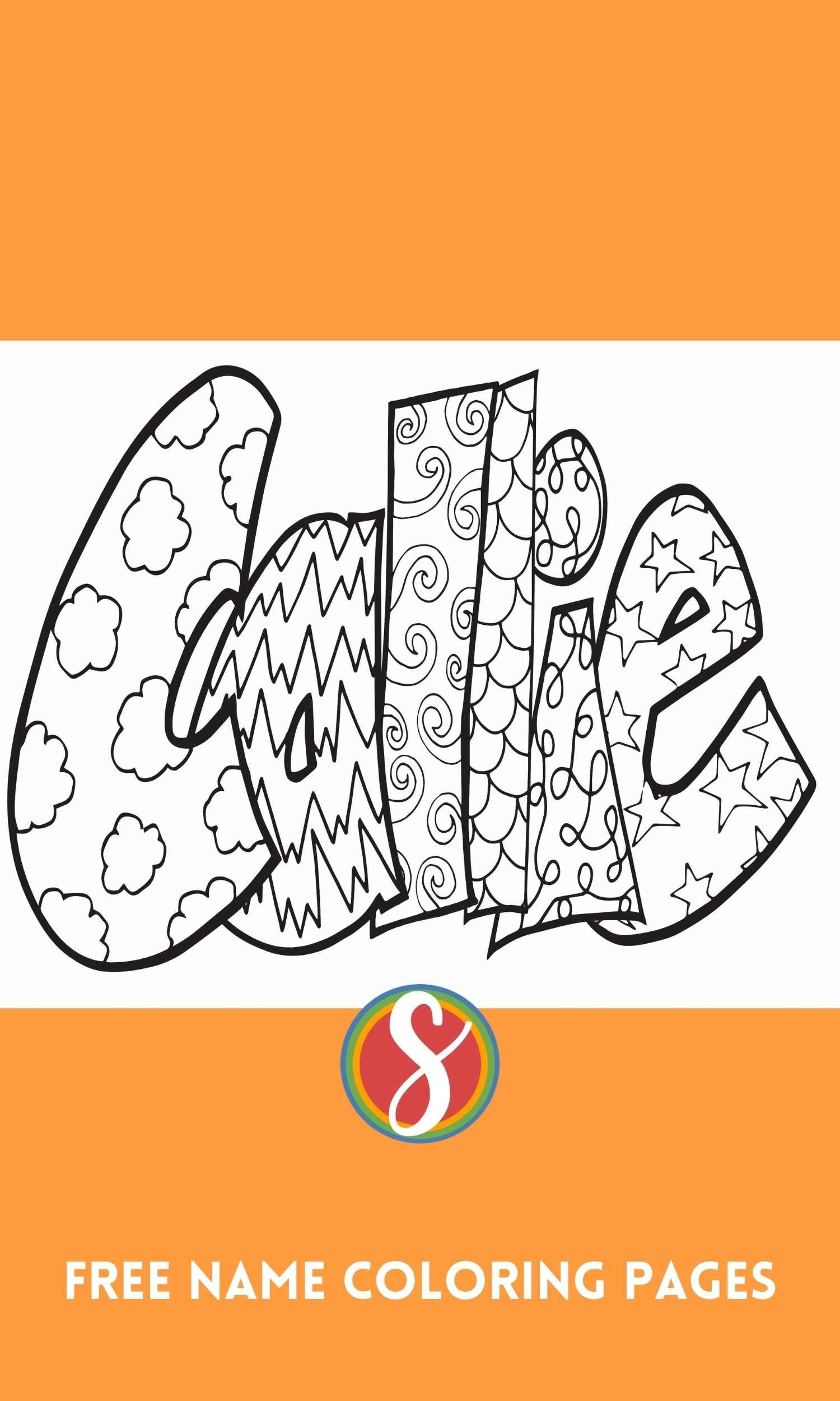 CALLIE Name Coloring Page Stevie Doodles