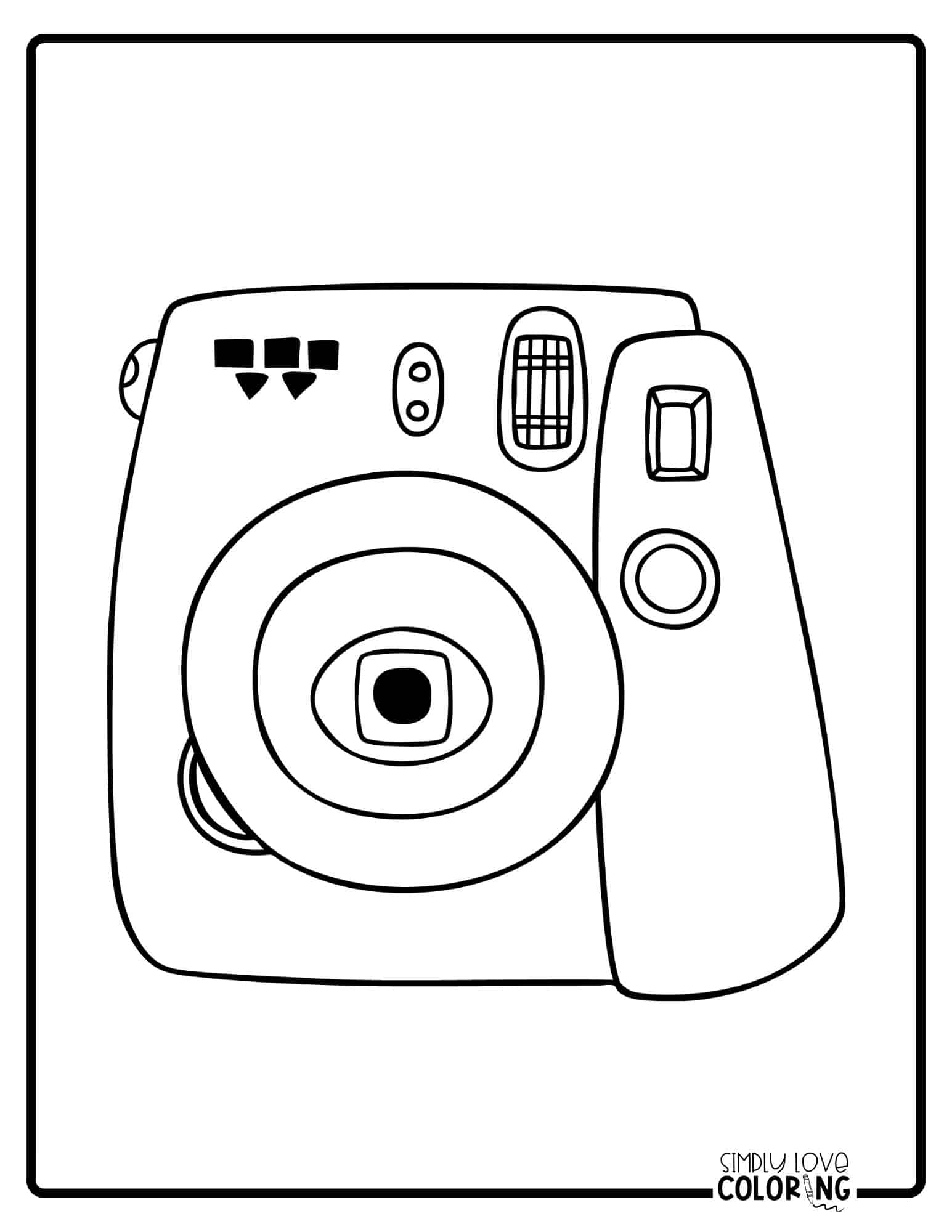 Camera Coloring Page