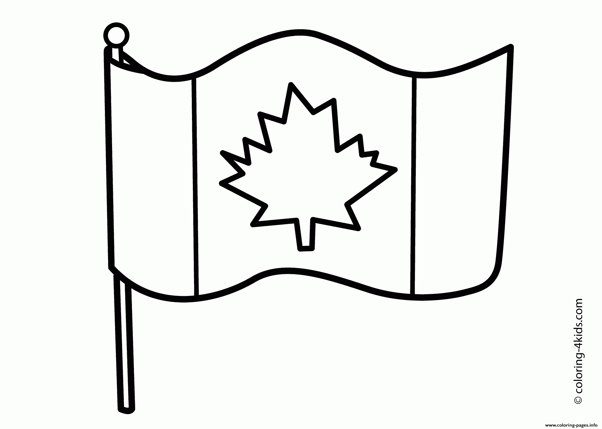 Canada Flag Simple Coloring Pages Printable