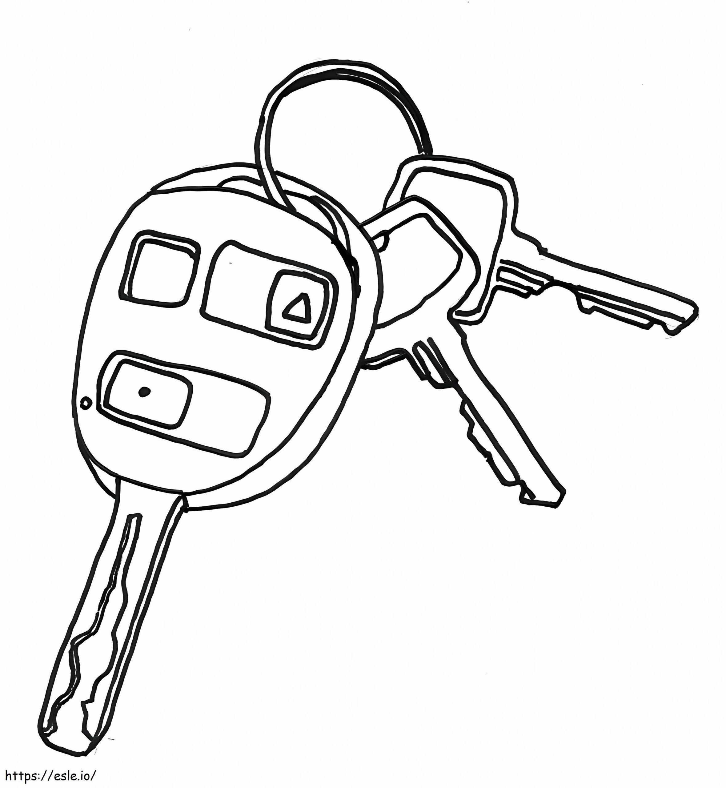 Car Keys Coloring Page