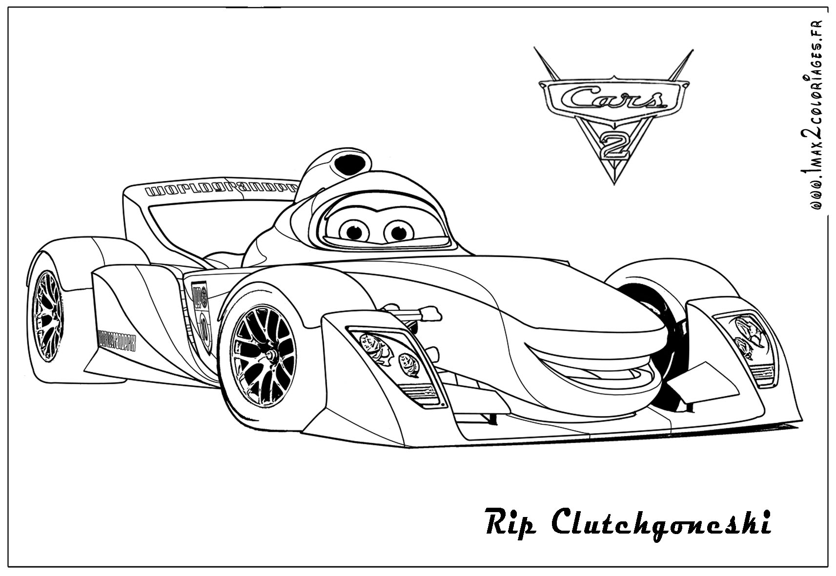 Cars 2 Coloring Page To Print For Kids Cars 2 Coloring Pages For Kids