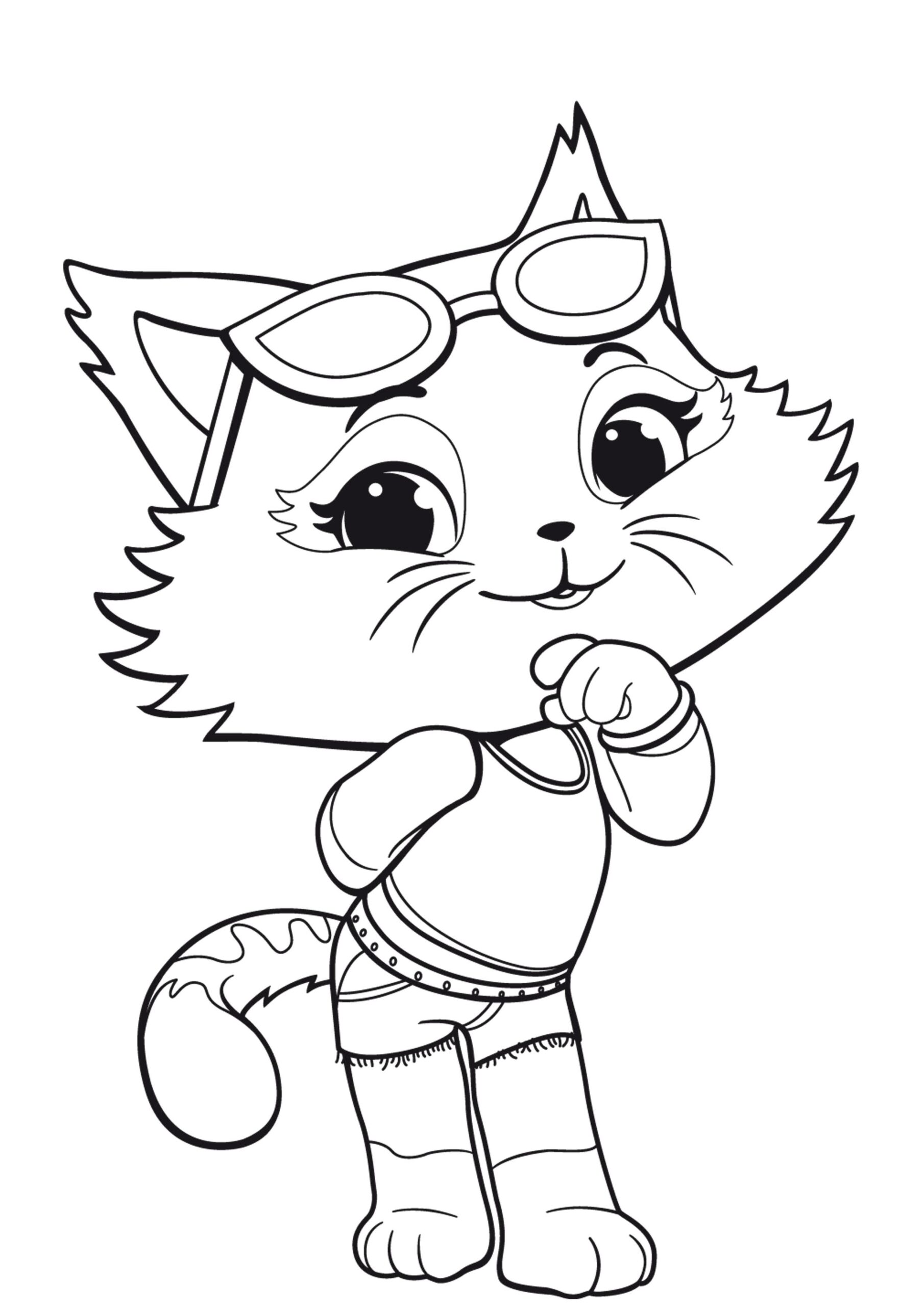 Cartoon Cat Coloring Pages