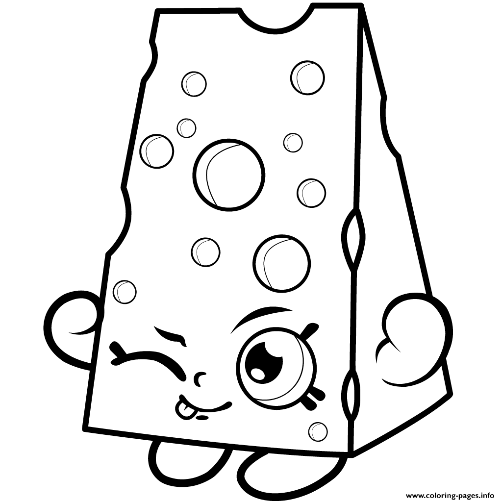 Cartoon Cheese To Colour Coloring Page Printable