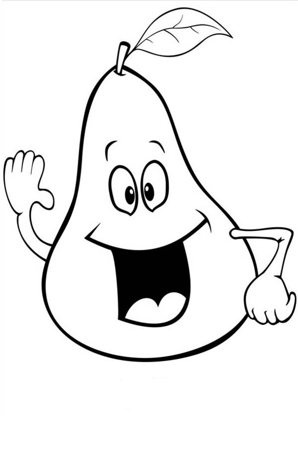Cartoon Pear Coloring Page Free Printable Coloring Pages For Kids