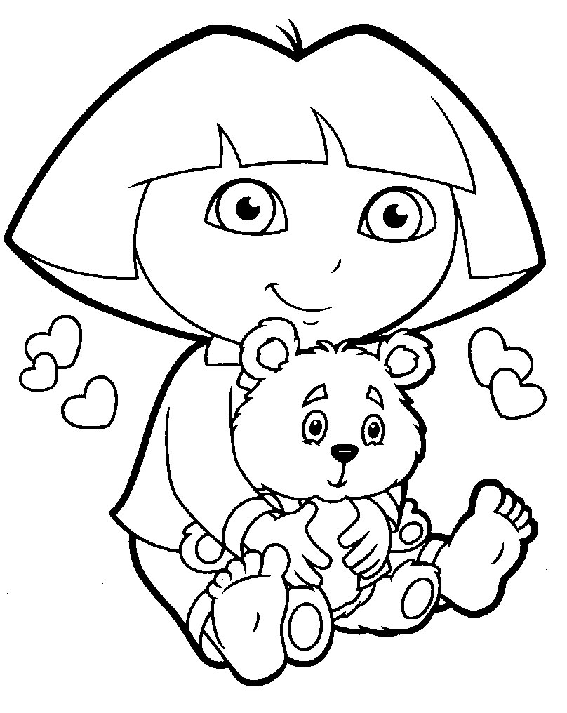 Cartoons Coloring Pages Dora The Explorer Coloring Pages