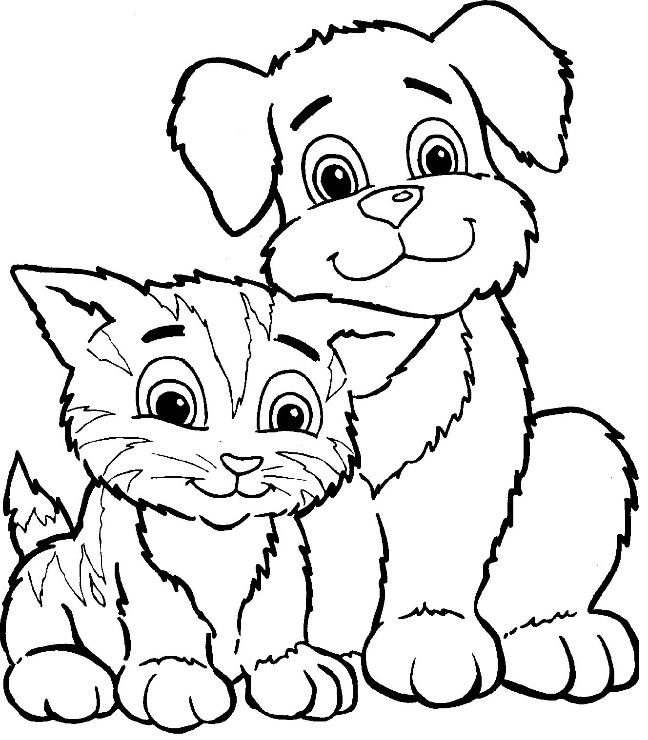 Cat And Dog Coloring Pages To Download And Print For Free
