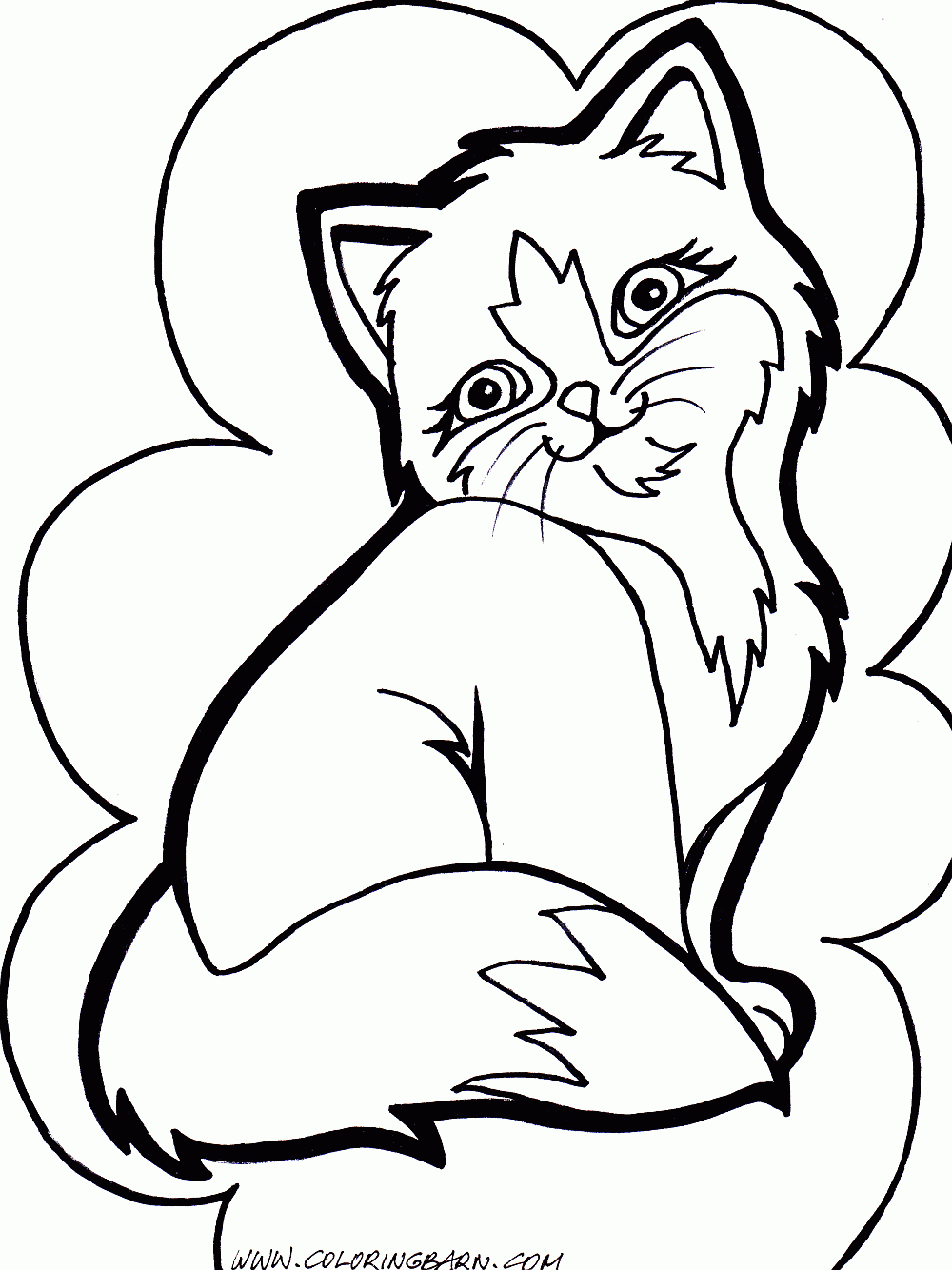 Cat And Kitten Coloring Page Coloring Home