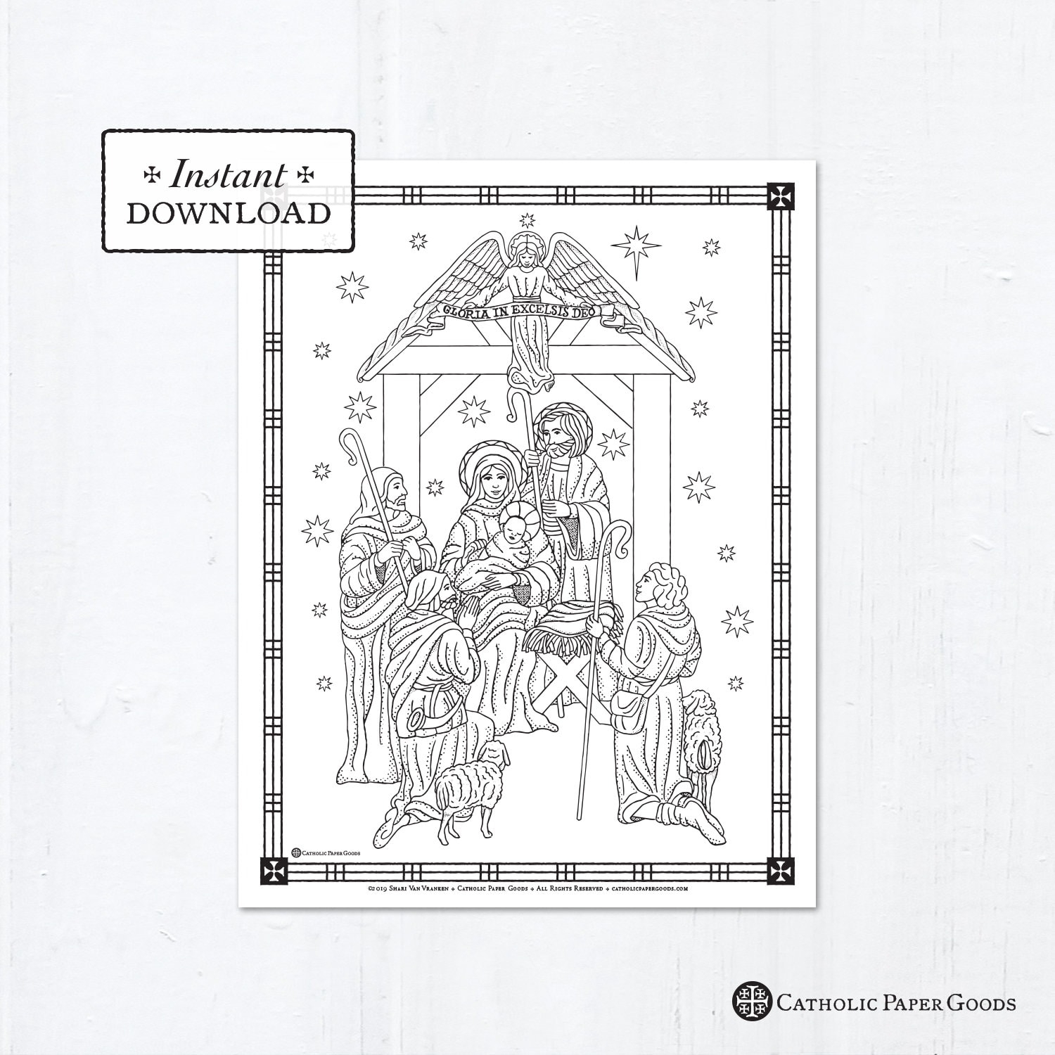 Catholic Coloring Page Christmas The Nativity Of Jesus Christ Printable Coloring Page