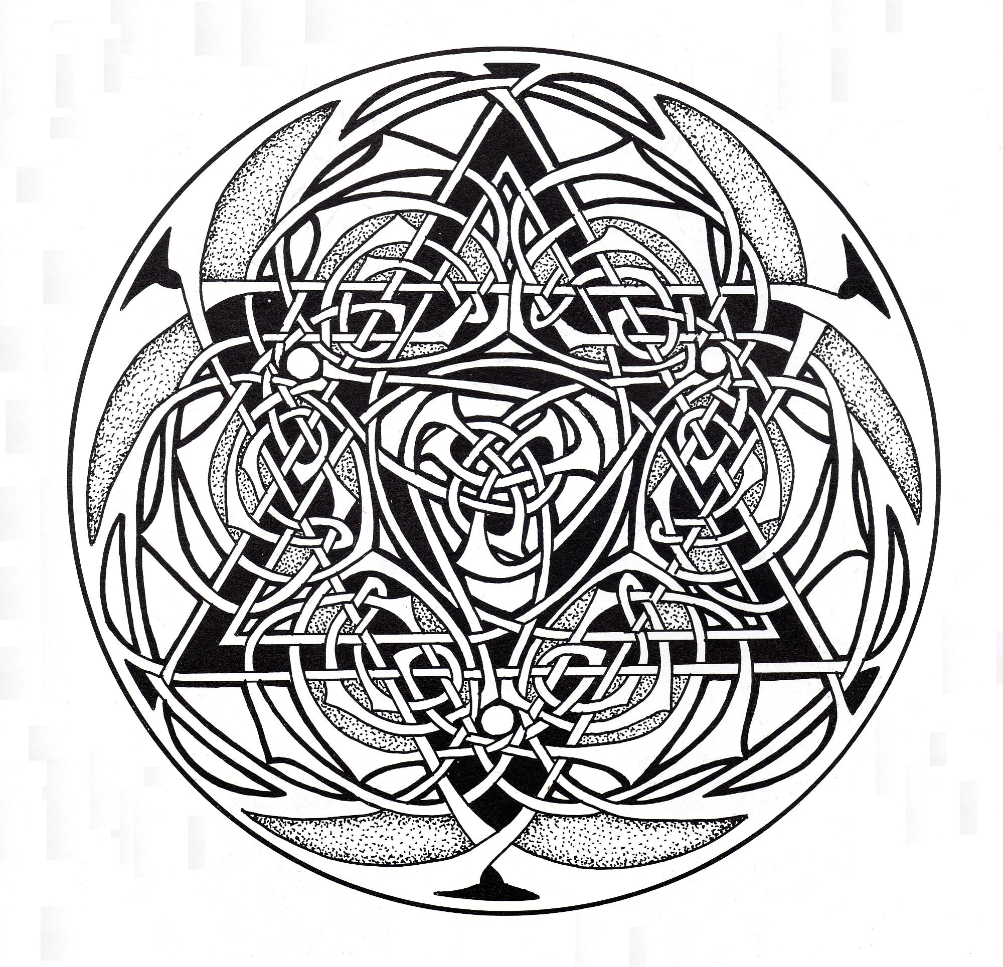 Celtic Art Intertwined Elements Resembling A Mandala Celtic Art Coloring Pages For Adults