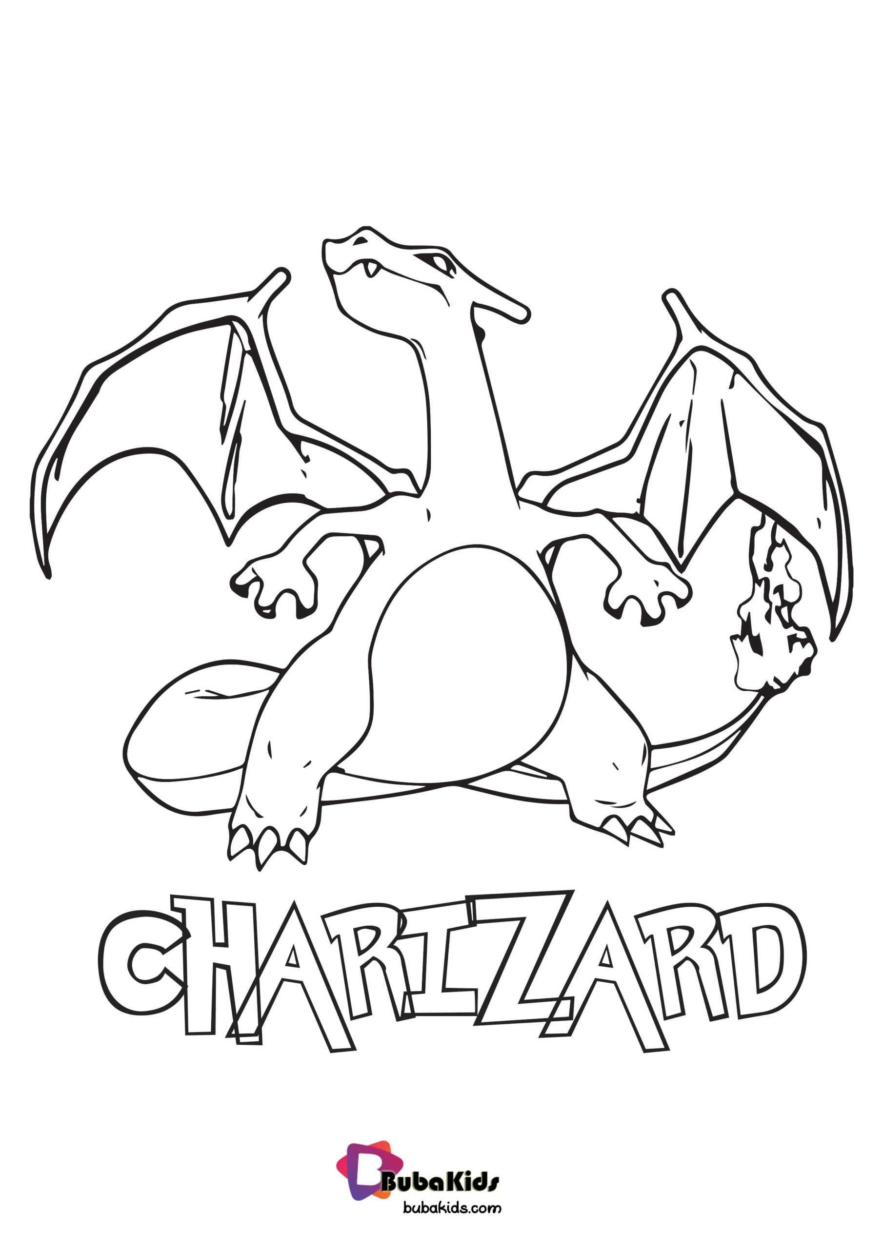 Charizard Pokemon Coloring Page BubaKids
