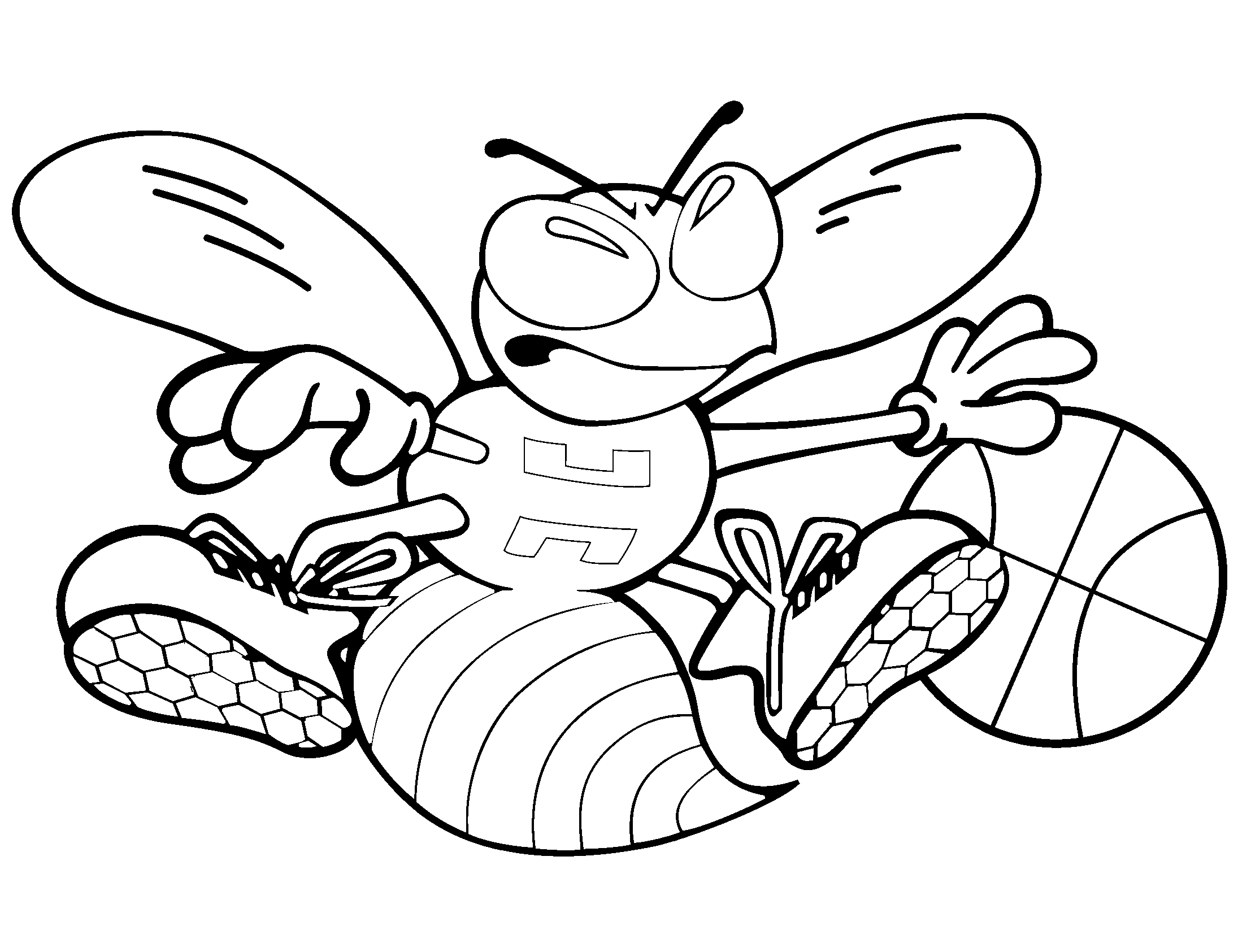 Charlotte Hornets Logo Coloring Page Sketch Coloring Page