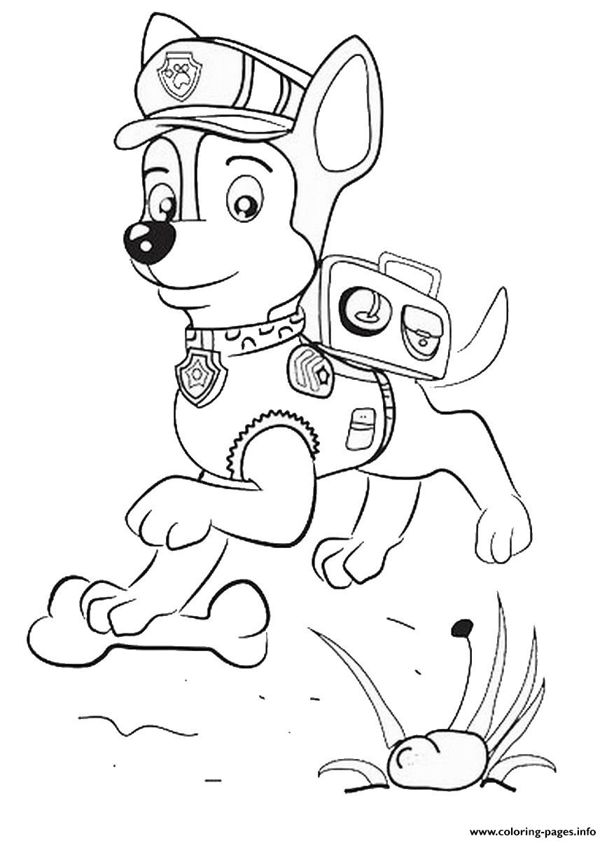 Paw Patrol Coloring Pages Chase