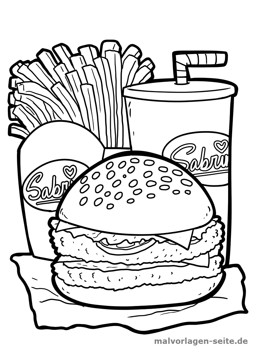 Cheeseburger Coloring Page Coloring Pages