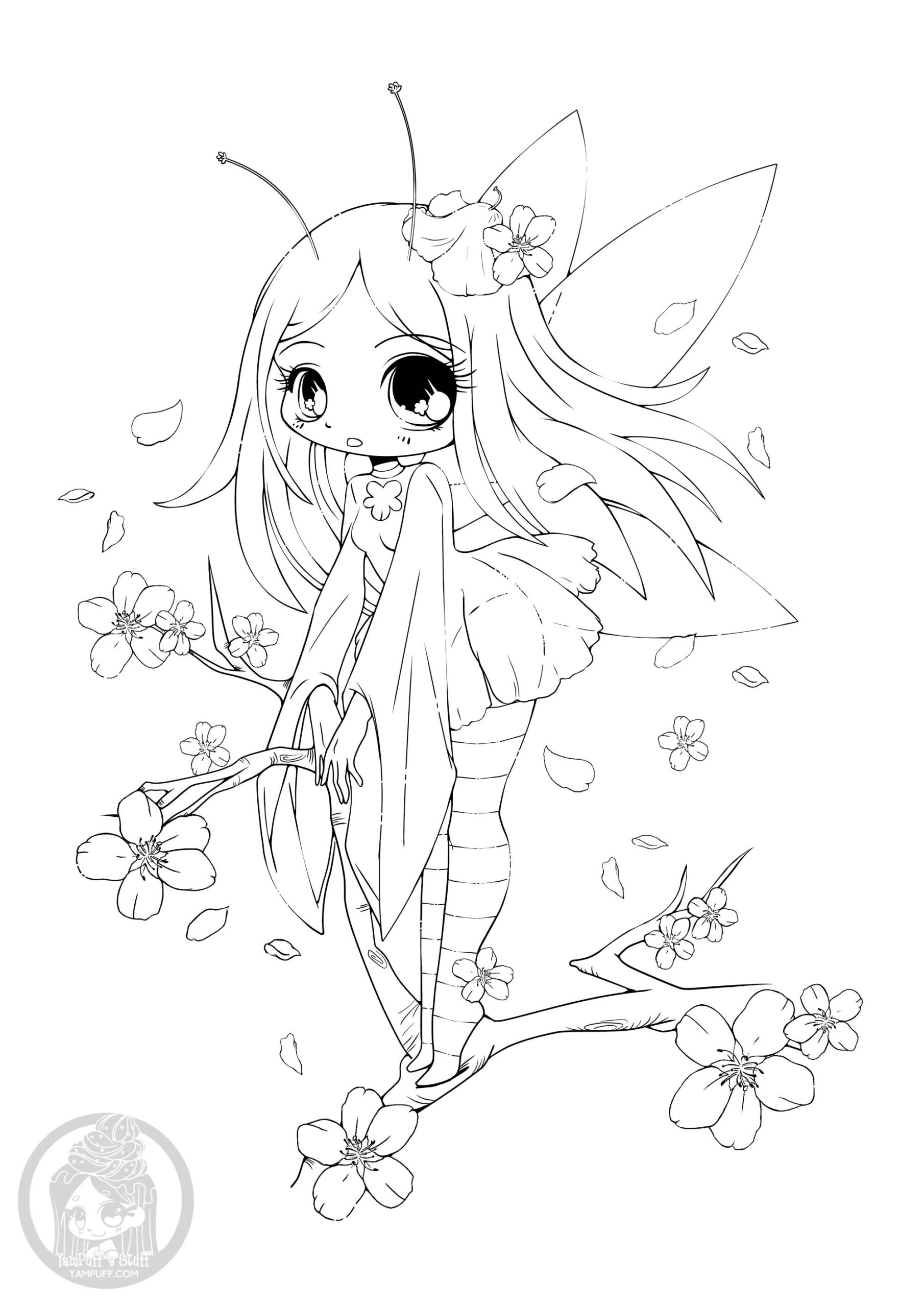 Cherry Blossom Fairy Return To Childhood Coloring Pages For Adults
