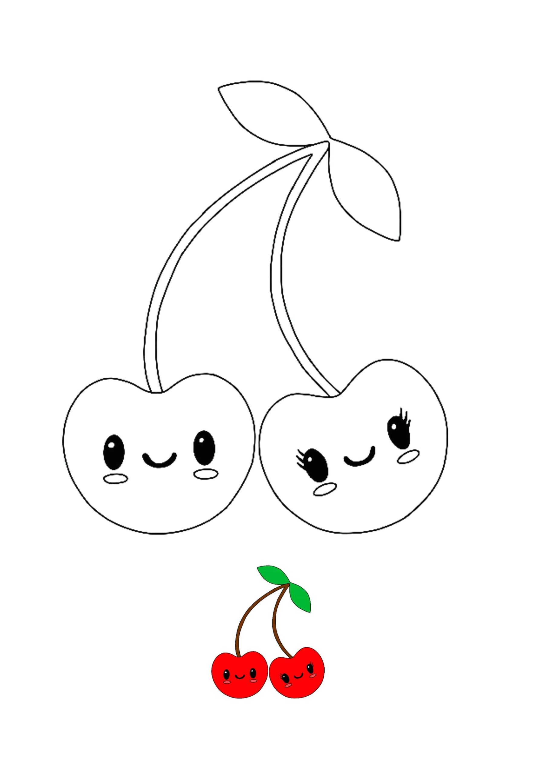 Cherry Coloring Page Printable