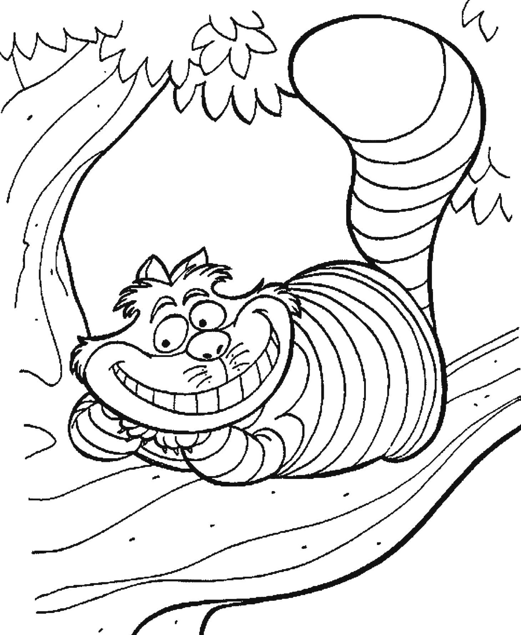 Cheshire Cat Coloring Pages To Download And Print For Free