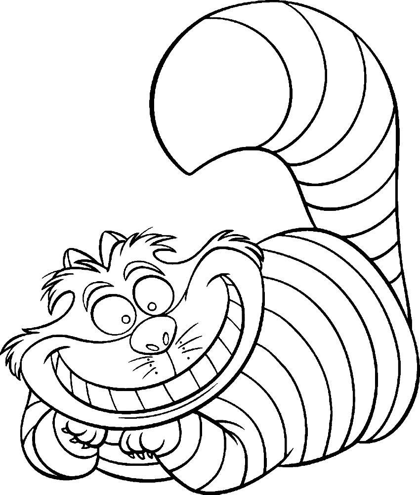 Cheshire Cat Coloring Pages To Download And Print For Free