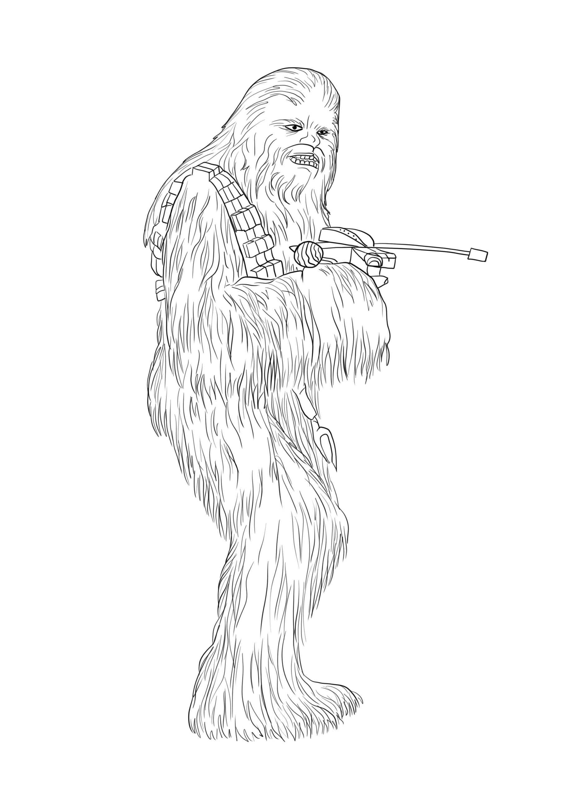 Chewbacca Coloring Clipart Wars Star Pages Wookie Print Kids Sheet Book Colouring Printable