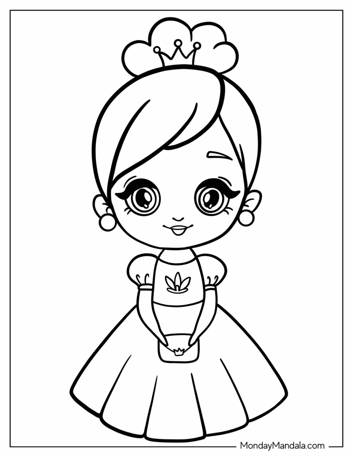 Chibi Disney Princess Coloring Pages