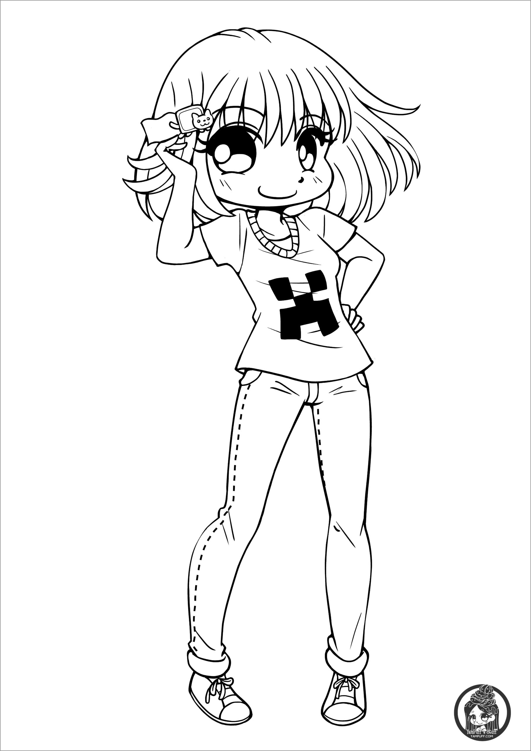 Instagram Chibi Girl Coloring Pages