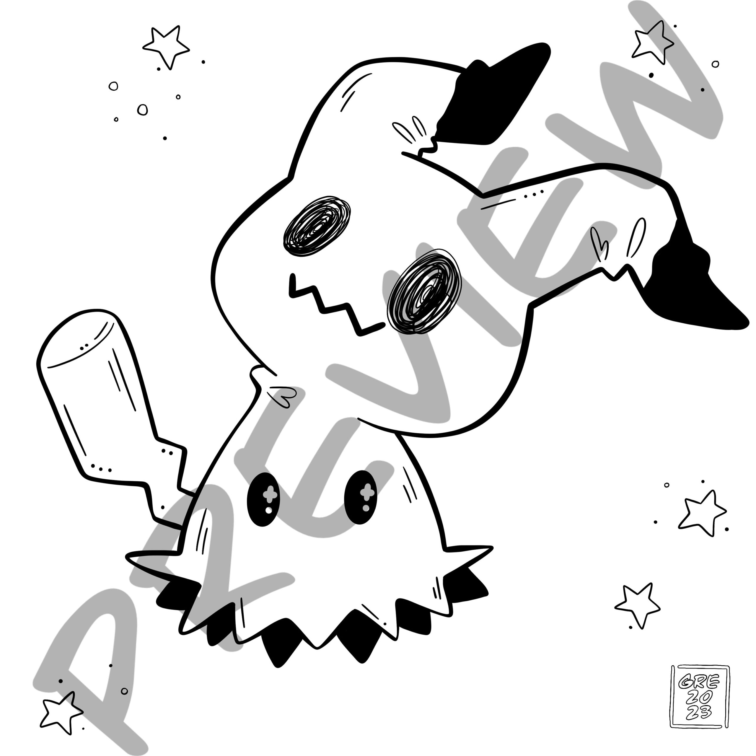 Chibi Mimikyu Coloring Page Printable Coloring Page Etsy Israel