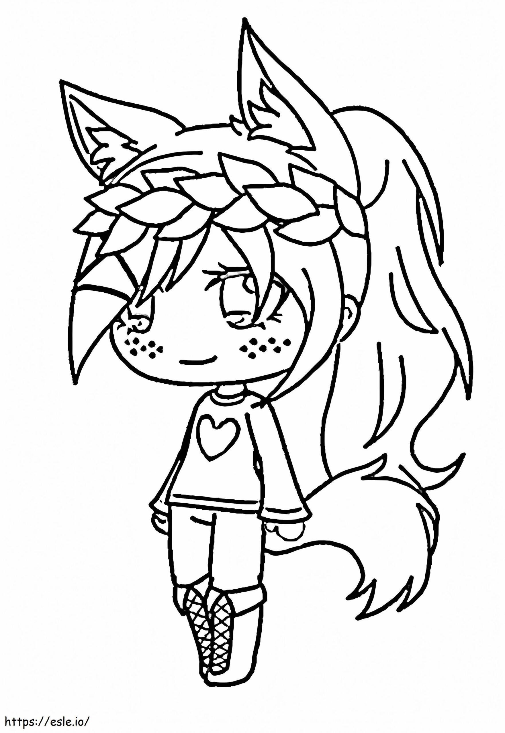 Anime Wolf Girl Coloring Pages