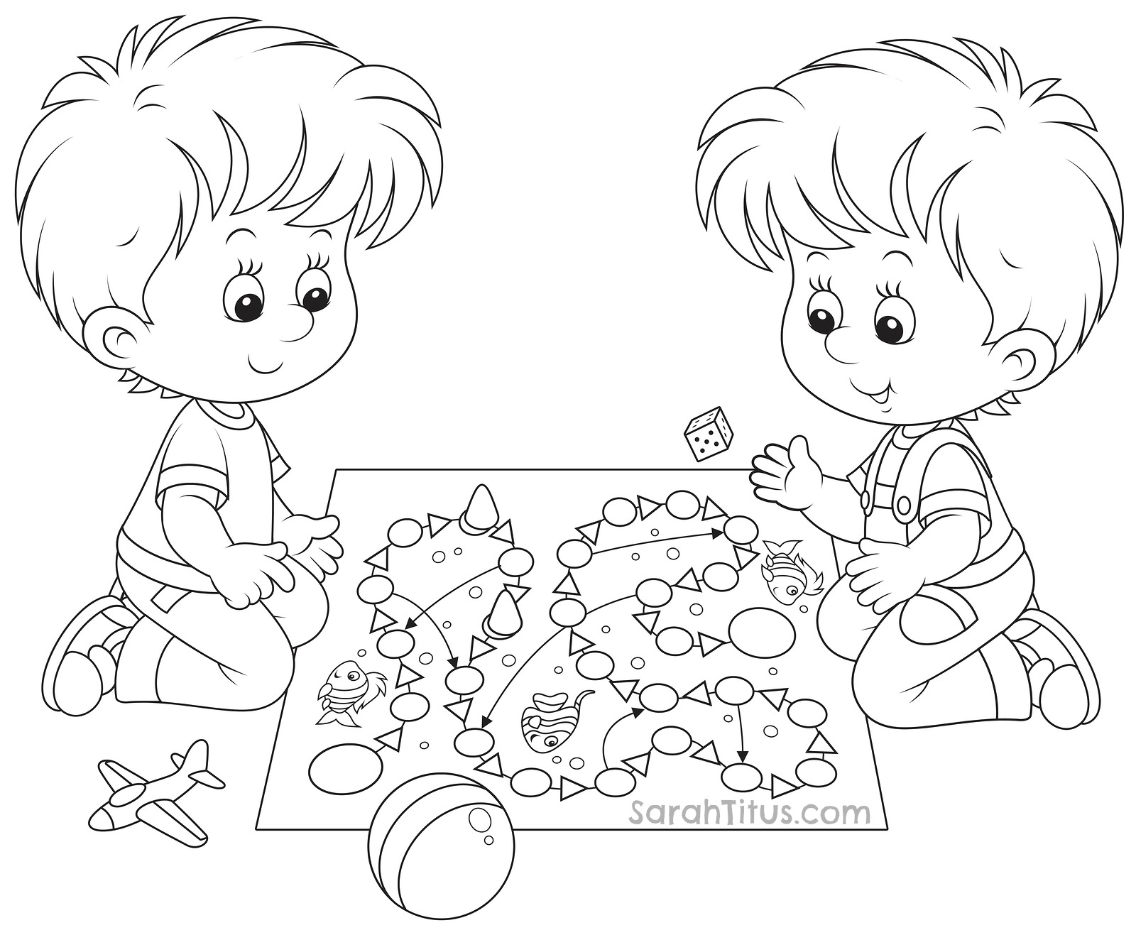 Children Playing Coloring Pages At GetDrawings Free Download