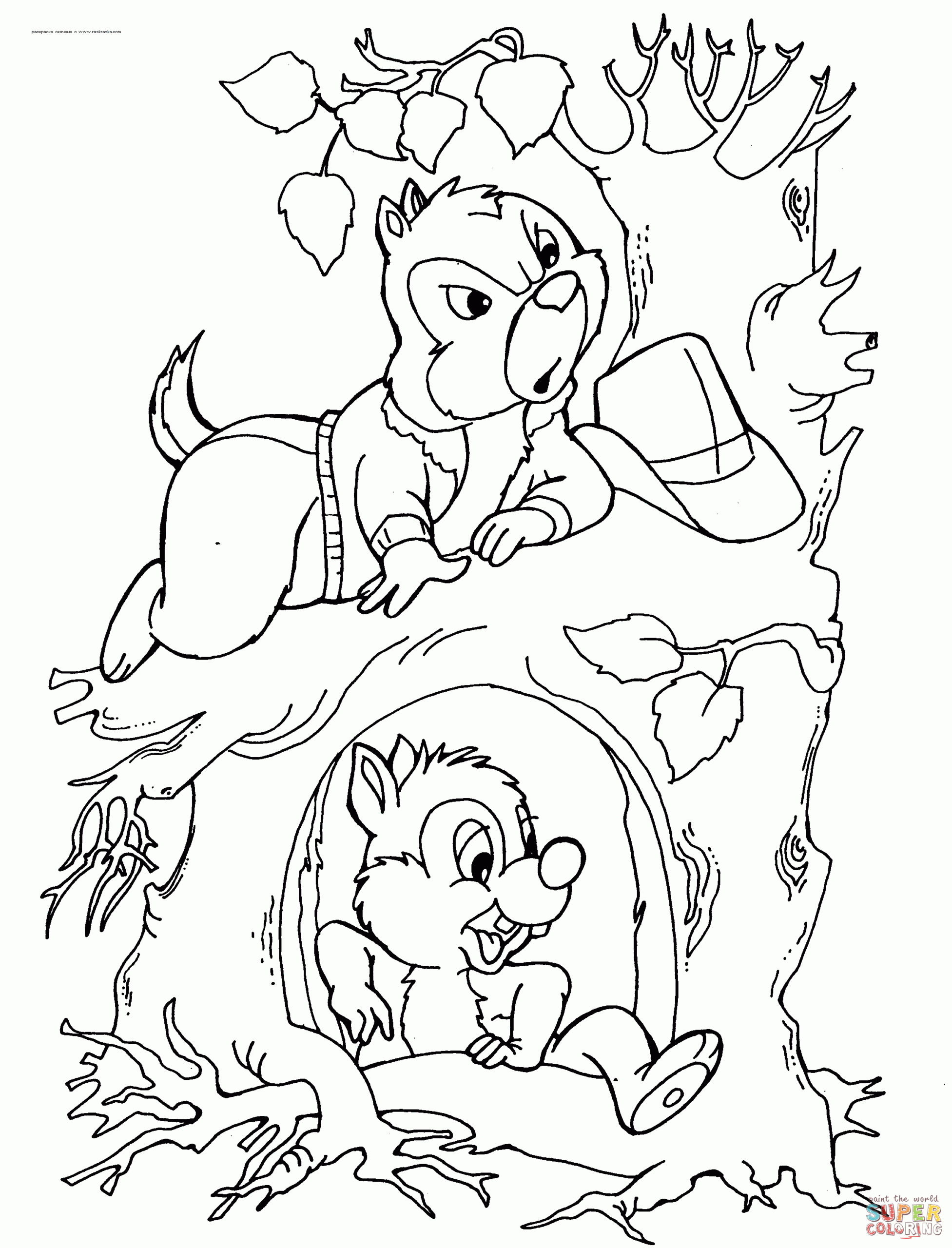 Chip And Dale Chipmunks Coloring Pages Coloring Pages