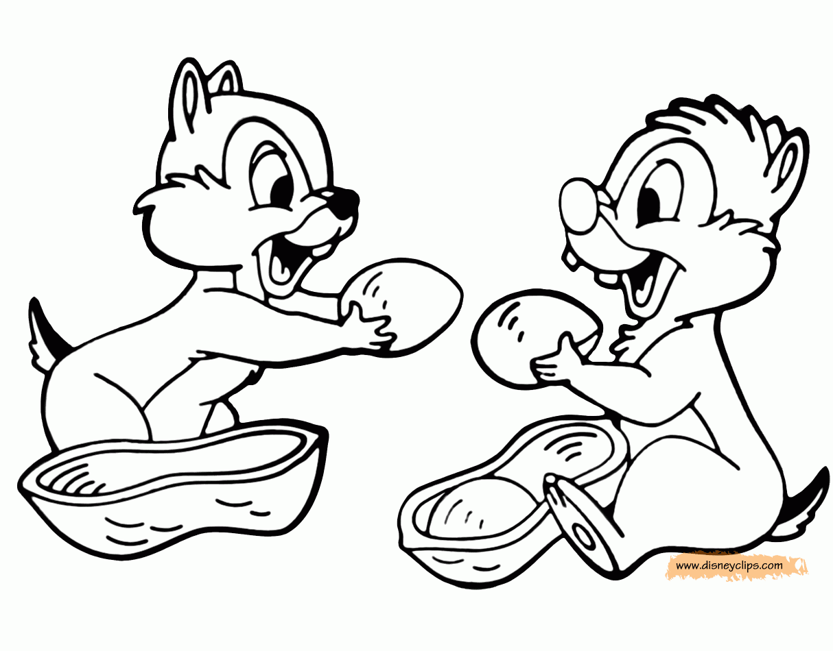 Chip And Dale Printable Coloring Pages 2 Disney Coloring Book