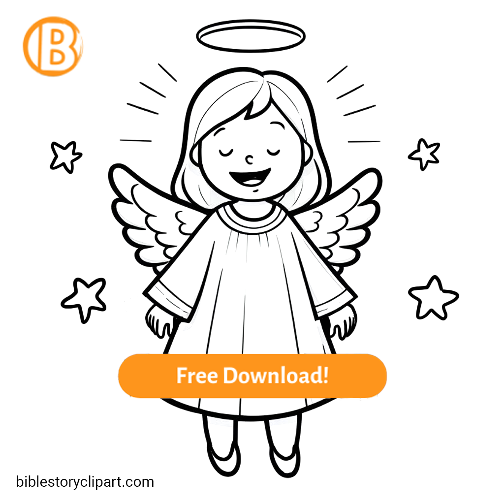 Christmas Angel Coloring Page Bible Story Clipart