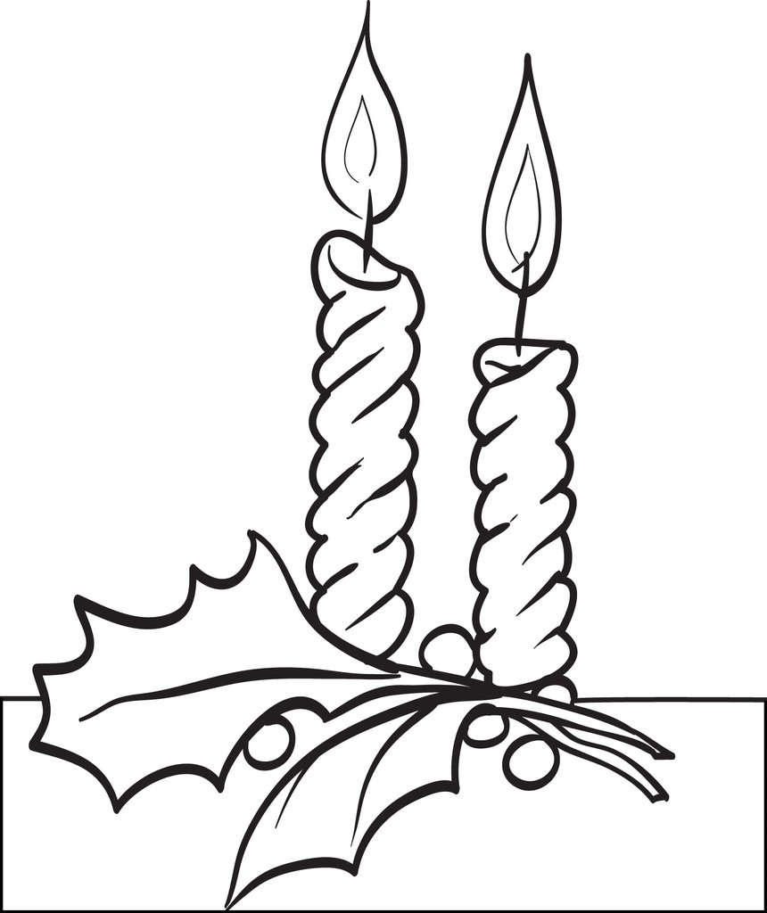 Christmas Candle Coloring Pages