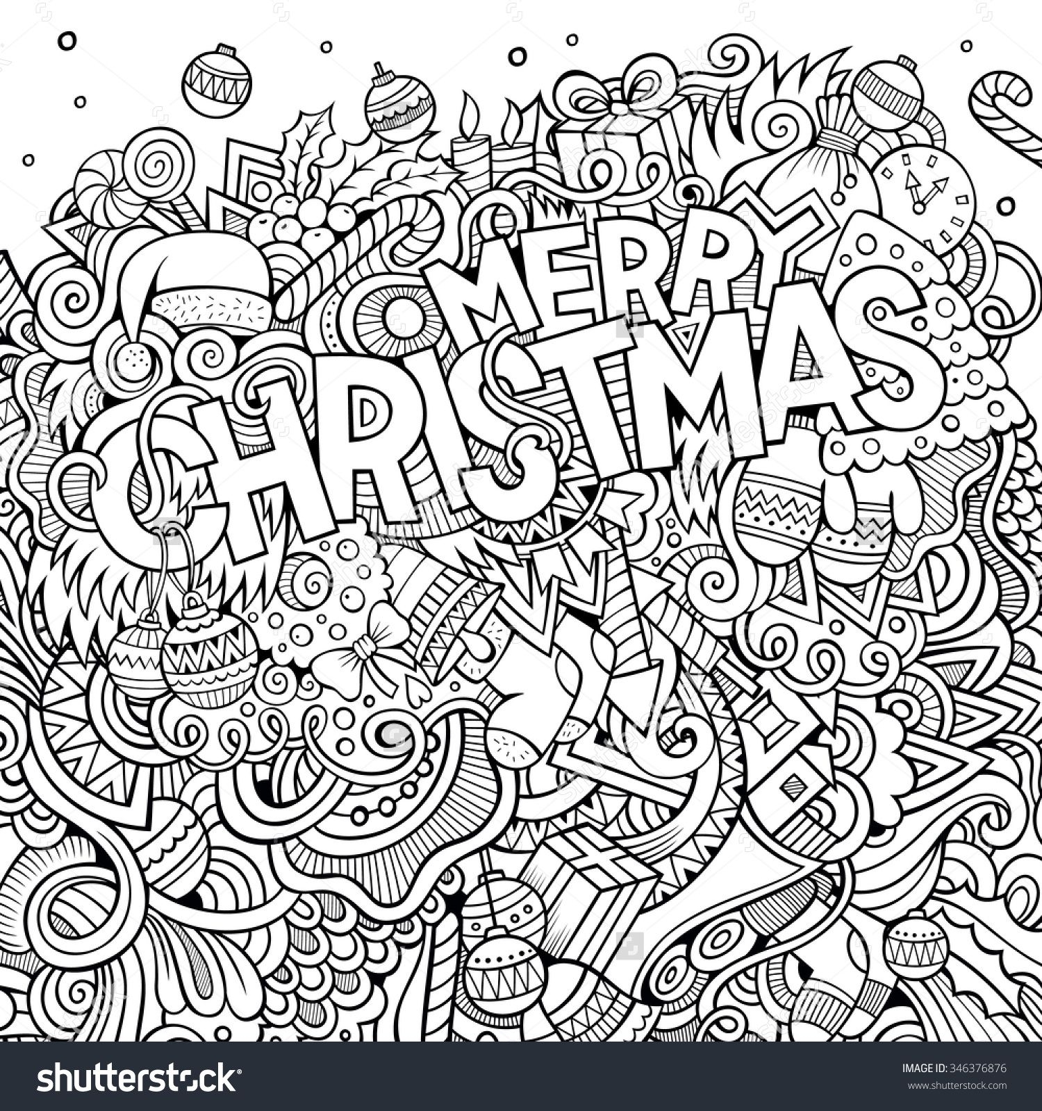 Christmas Doodle Coloring Pages