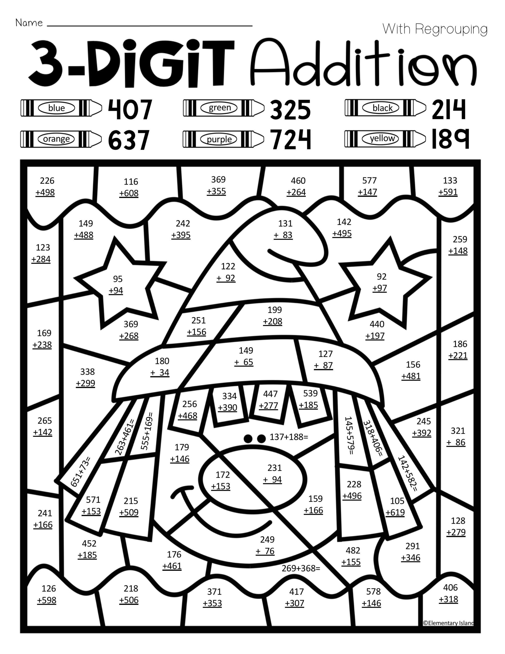 Christmas Coloring Math Worksheets