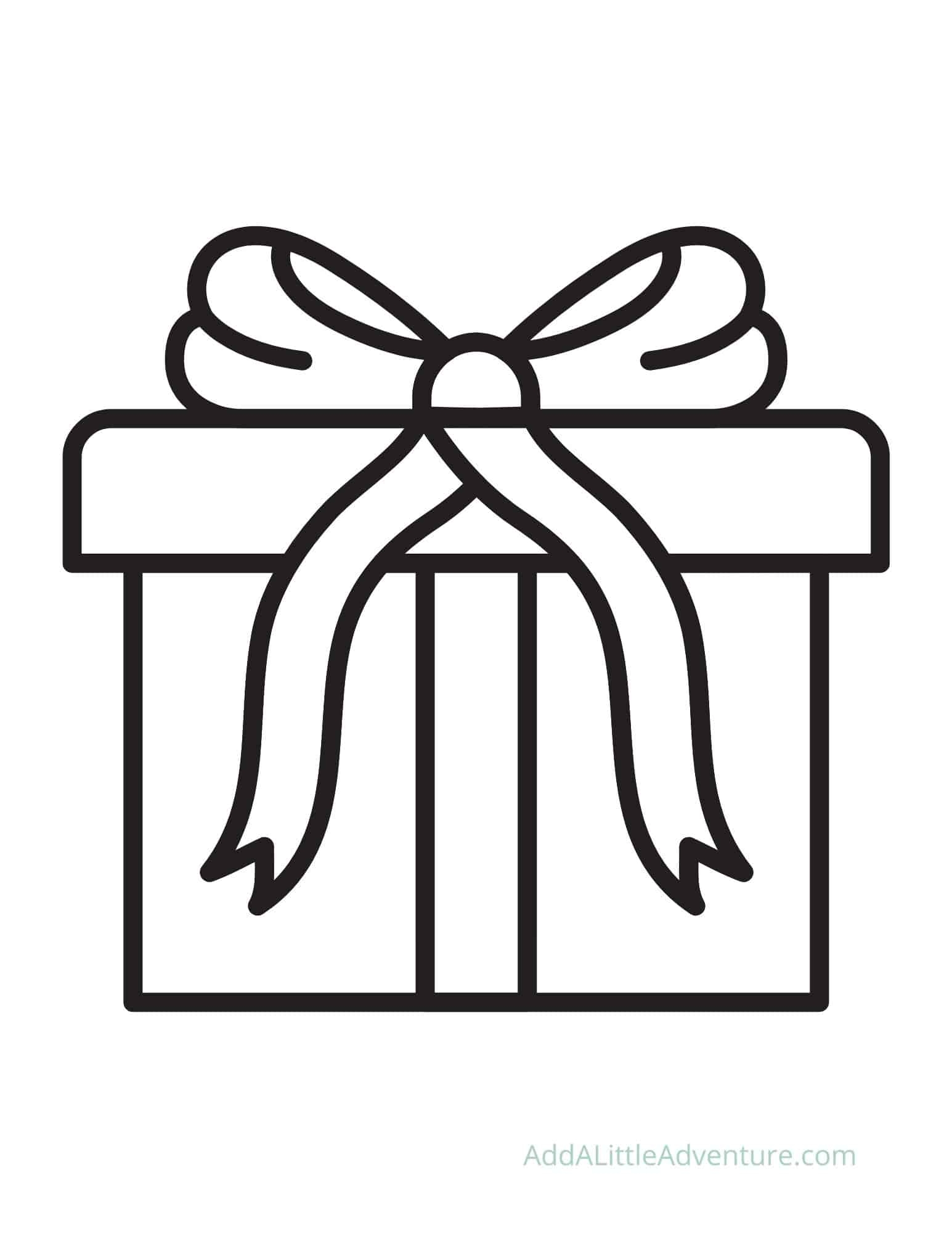Christmas Gift Coloring Page