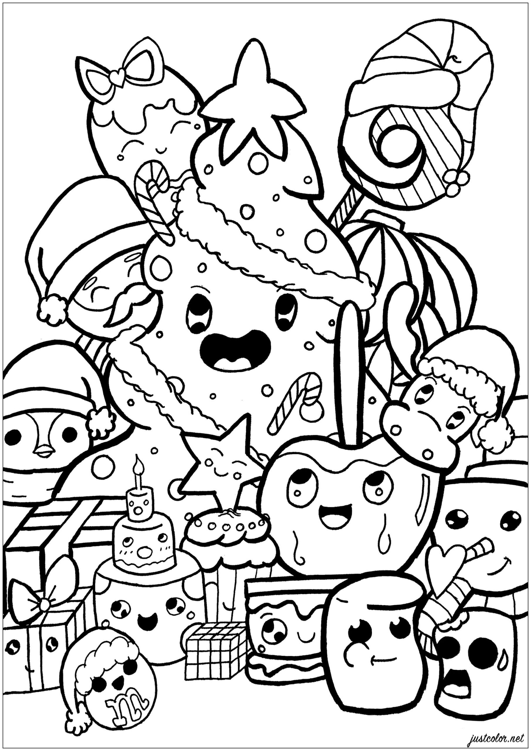 Christmas Doodle Doodle Art Doodling Coloring Pages For Adults