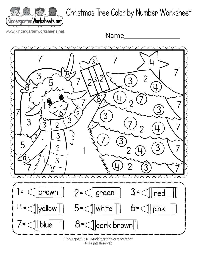 Christmas Math Coloring Pages Printable With Trees