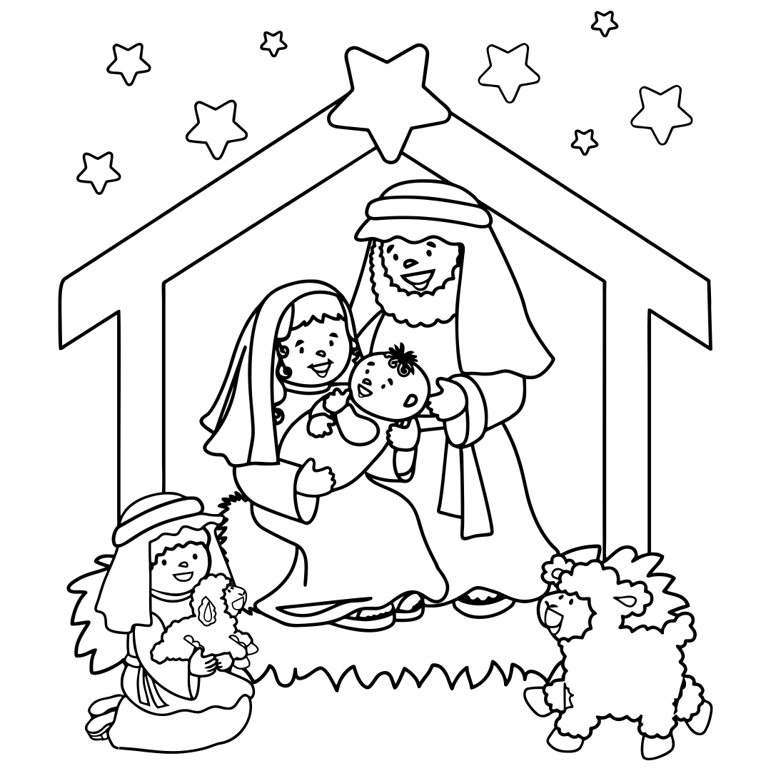 Preschool Nativity Coloring Pages