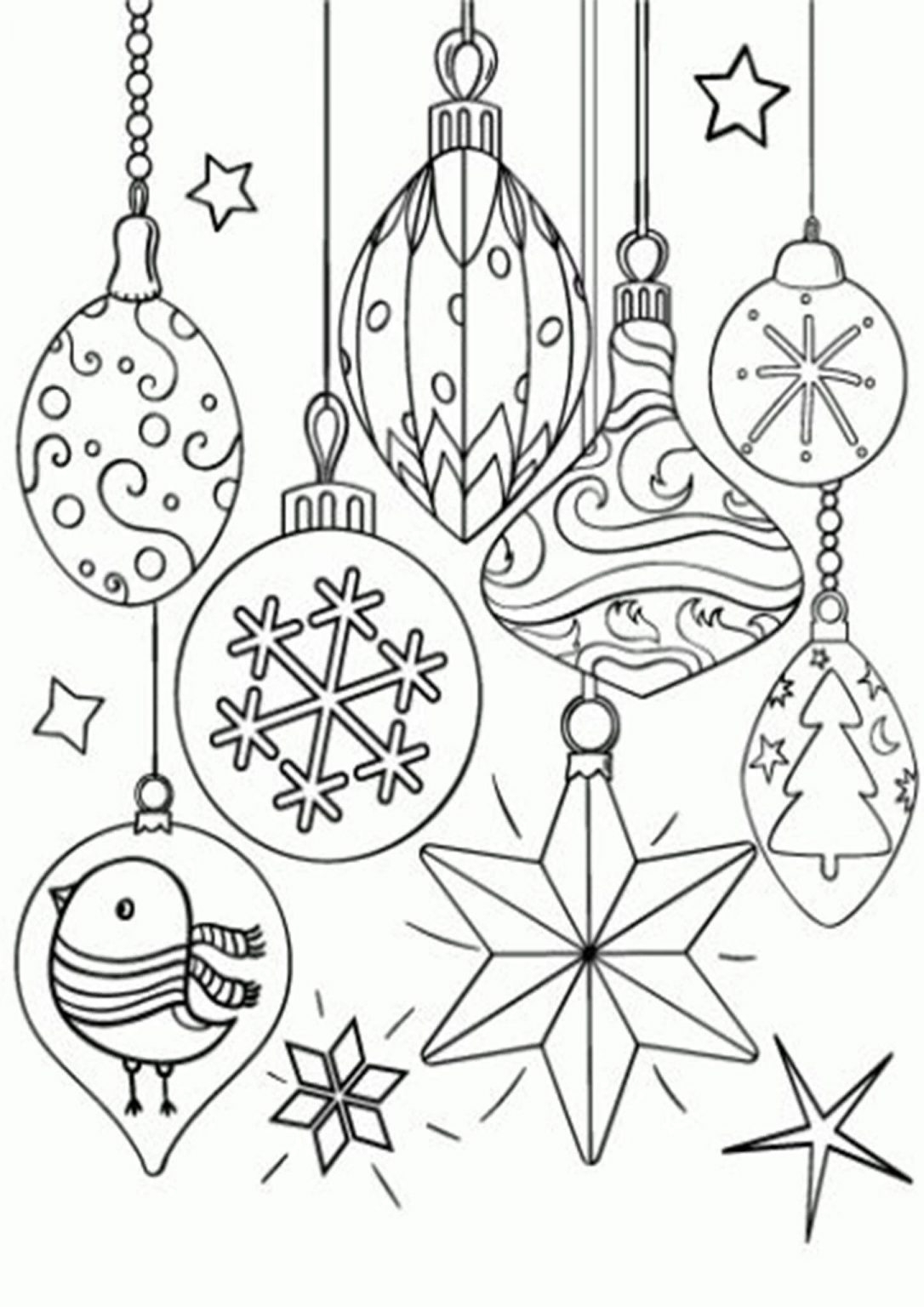 Christmas Tree Ornament Coloring Pages