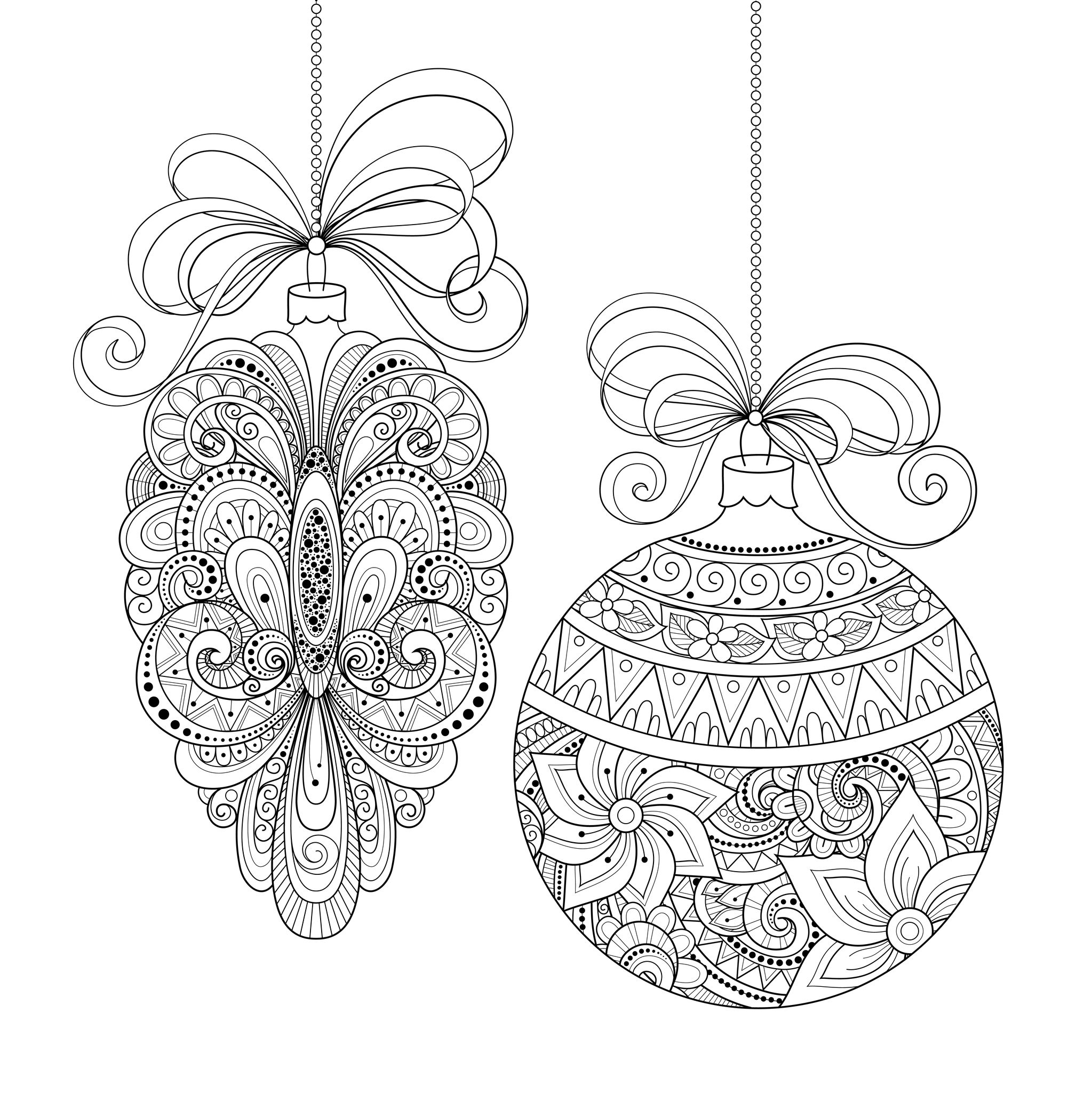 Christmas Ornaments Christmas Adult Coloring Pages